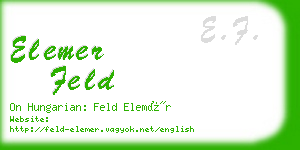 elemer feld business card